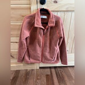 Smartwool Women's Hudson Trail Fleece Full Zip (Clay/ Orange) Large